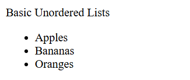 HTML Ordered Lists