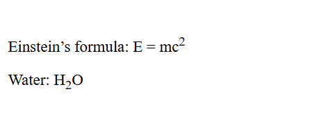 HTML Superscript and Subscript