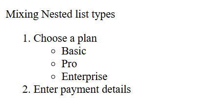 Mixing Nested list types