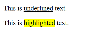 Underline and Highlight